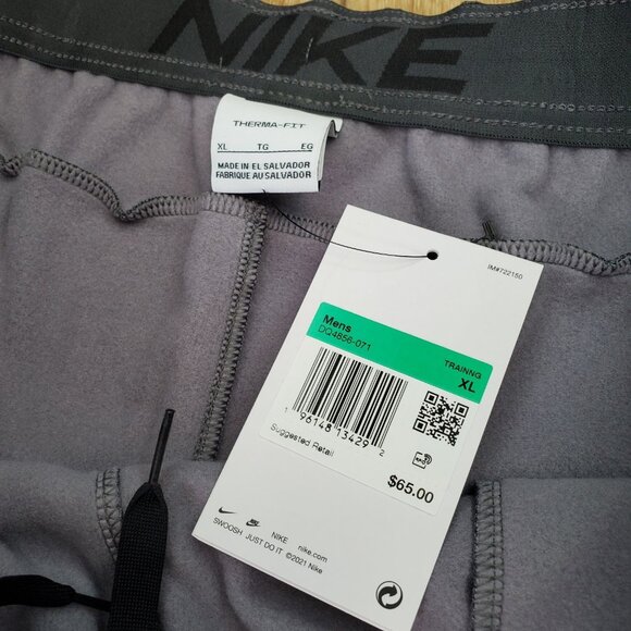 Nike Therma-FIT Sweatpants Mens XL Fitness Training Open Hem Gray DQ4856-071 NEW - Picture 3 of 15